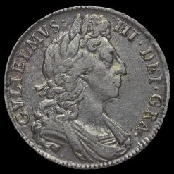1697 William III Early Milled Silver Half Crown Obverse