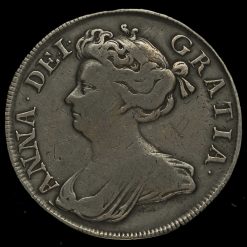 1713 Queen Anne Early Milled Silver Half Crown Obverse