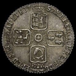 1757 George II Early Milled Silver Sixpence Reverse