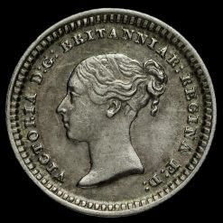 1843 Queen Victoria Young Head Silver Three-Halfpence Obverse