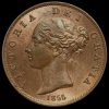 1855 Queen Victoria Young Head Copper Halfpenny Obverse