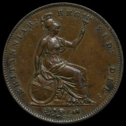 1858 Queen Victoria Young Head Copper Penny Reverse