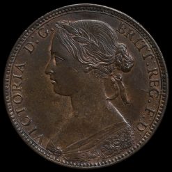 1860 Queen Victoria Bun Head Penny Obverse