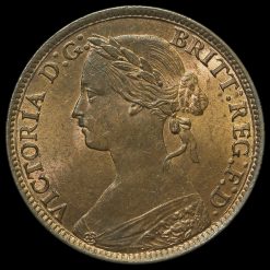 1860 Queen Victoria Bun Head Farthing Obverse