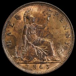 1863 Queen Victoria Bun Head Halfpenny Reverse