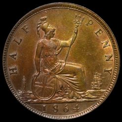1864 Queen Victoria Bun Head Halfpenny Reverse
