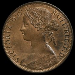 1870 Queen Victoria Bun Head Penny Obverse