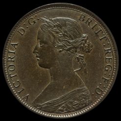 1871 Queen Victoria Bun Head Halfpenny Obverse