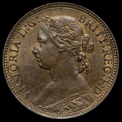 1875 H Queen Victoria Bun Head Farthing Obverse