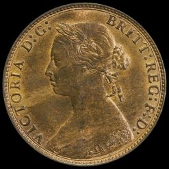 1875 Queen Victoria Bun Head Halfpenny Obverse