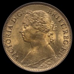 1881 H Queen Victoria Bun Head Farthing Obverse