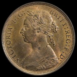 1881 H Queen Victoria Bun Head Halfpenny Obverse