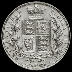 1883 Queen Victoria Young Head Silver Half Crown Reverse