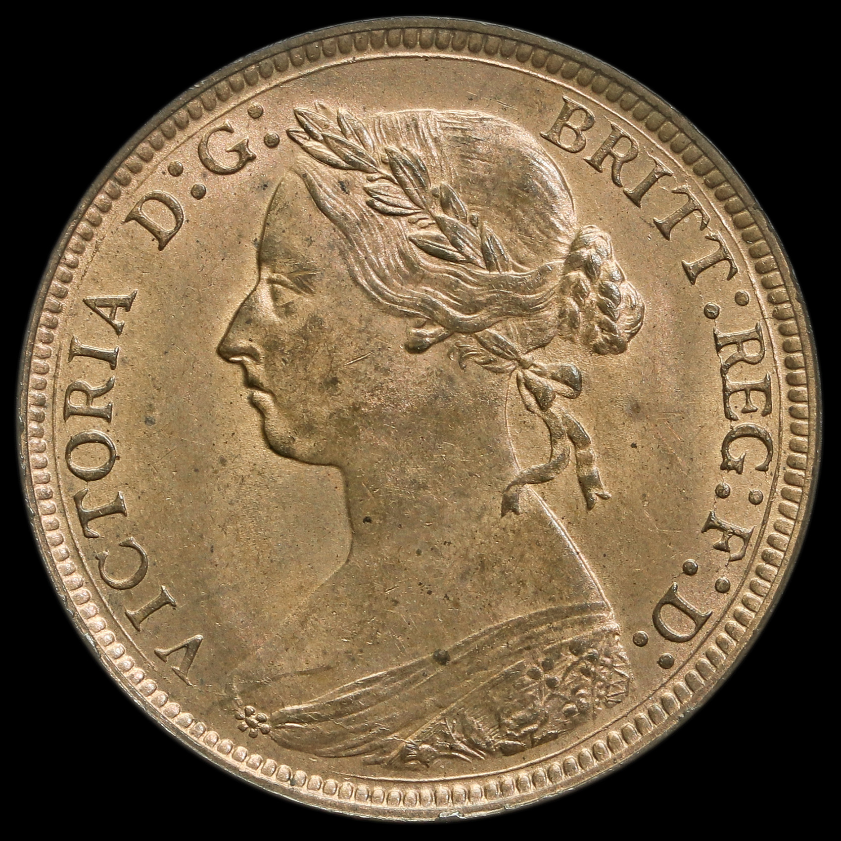 1883 Queen Victoria Bun Head Halfpenny