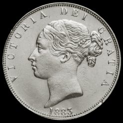 1883 Queen Victoria Young Head Silver Half Crown Obverse