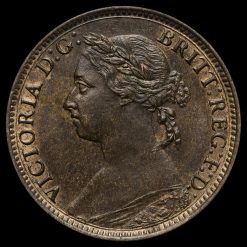 1885 Queen Victoria Bun Head Farthing Obverse