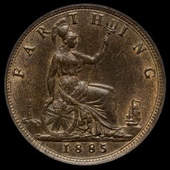 1885 Queen Victoria Bun Head Farthing Reverse