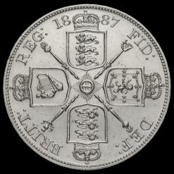 1887 Queen Victoria Jubilee Head Silver Double Florin Reverse