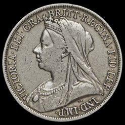 1893 Queen Victoria Veiled Head Silver LVI Crown Obverse