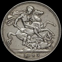 1893 Queen Victoria Veiled Head Silver LVI Crown Reverse