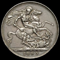 1893 Queen Victoria Veiled Head Silver LVI Crown Reverse