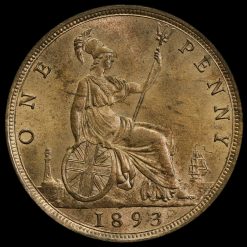 1893 Queen Victoria Bun Head Penny Reverse