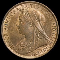 1895 Queen Victoria Veiled Head Low Tide Penny Obverse