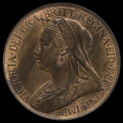 1895 Queen Victoria Veiled Head Farthing Obverse
