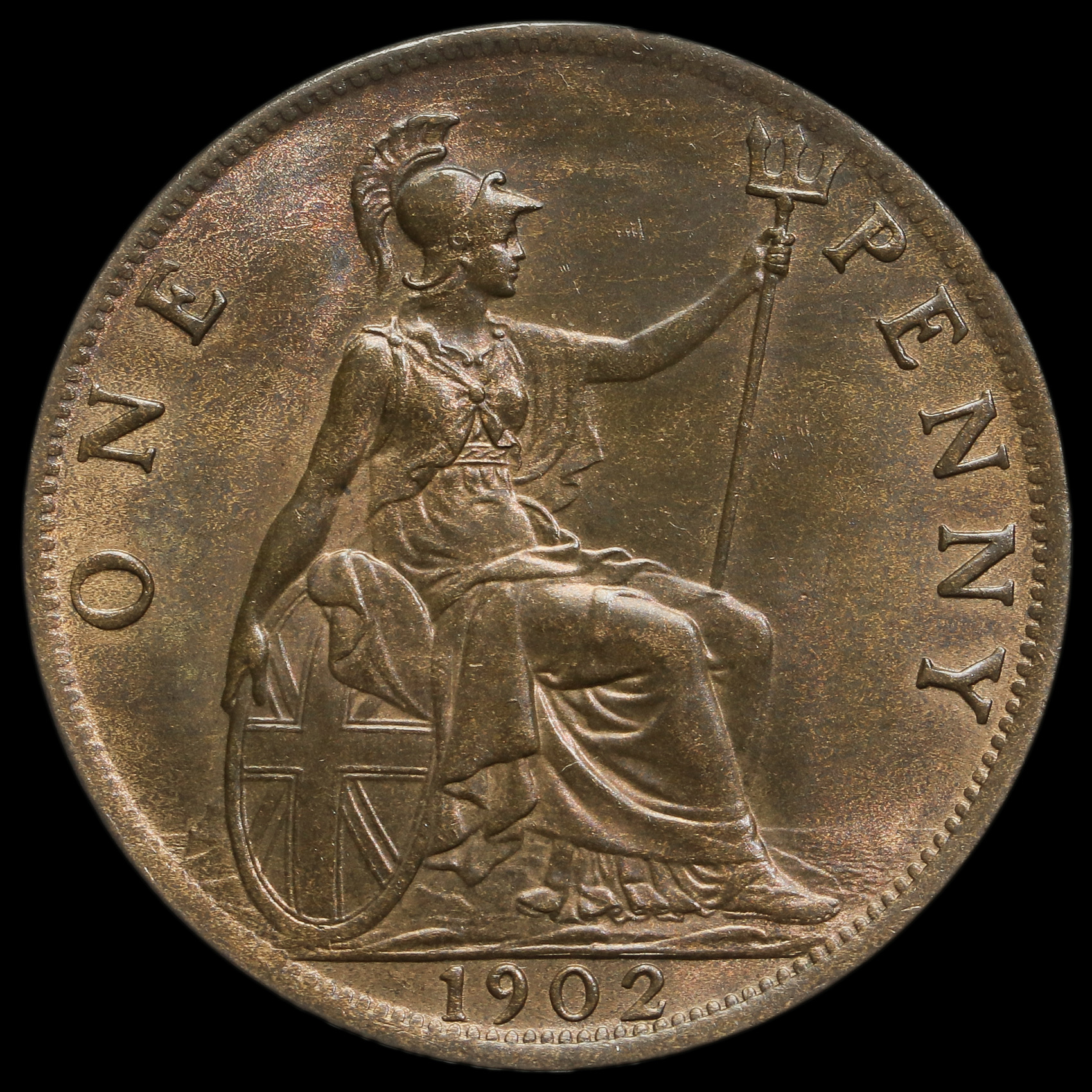 1902 Edward VII Low Tide Penny, Uncirculated