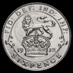 1912 George V Silver Sixpence Reverse