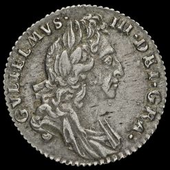 1697 William III Early Milled Silver Sixpence Obverse