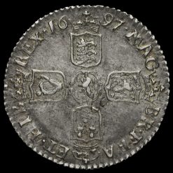 1697 William III Early Milled Silver Sixpence Reverse
