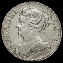 1709 Queen Anne Early Milled Silver Shilling Obverse