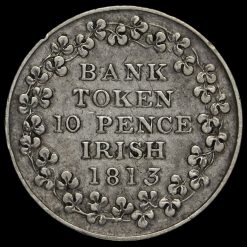 Ireland 1813 George III Silver Ten Pence Bank Token Reverse