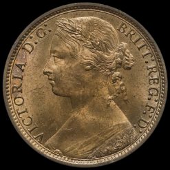 1875 Queen Victoria Bun Head Penny Obverse