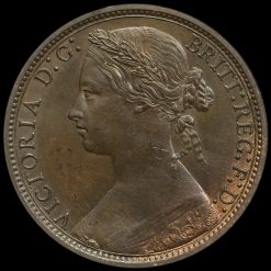 1876 H Queen Victoria Bun Head Penny Obverse