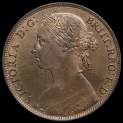 1882 H Queen Victoria Bun Head Penny Obverse
