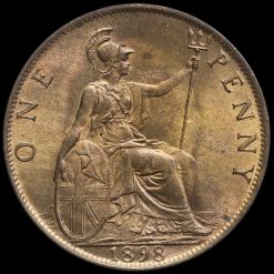 1898 Queen Victoria Veiled Head Penny Reverse