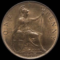 1900 Queen Victoria Veiled Head Penny Reverse