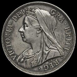 1901 Queen Victoria Veiled Head Silver Half Crown Obverse