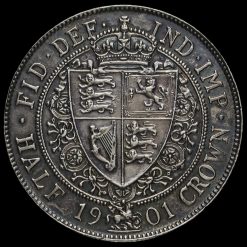 1901 Queen Victoria Veiled Head Silver Half Crown Reverse