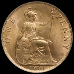 1901 Queen Victoria Veiled Head Penny Reverse