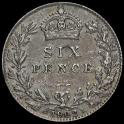 1902 Edward VII Silver Sixpence Reverse
