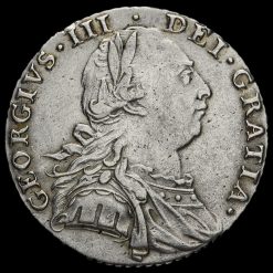 1787 George III Early Milled Silver Shilling Obverse