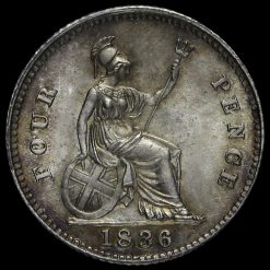1836 William IV Milled Silver Fourpence / Groat Reverse