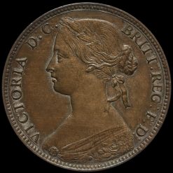1860 Queen Victoria Bun Head Penny Obverse