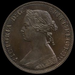1874 H Queen Victoria Bun Head Halfpenny Obverse