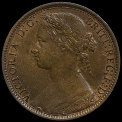 1876 H Queen Victoria Bun Head Penny Obverse