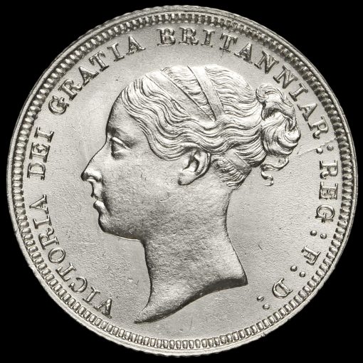 1885 Queen Victoria Young Head Silver Sixpence Obverse