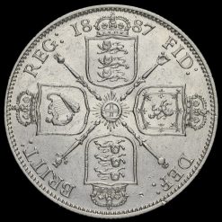 1887 Queen Victoria Jubilee Head Silver Florin Reverse